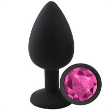 Plug Anal de Silicone com Pedra de Cristal  - Tamanho PP